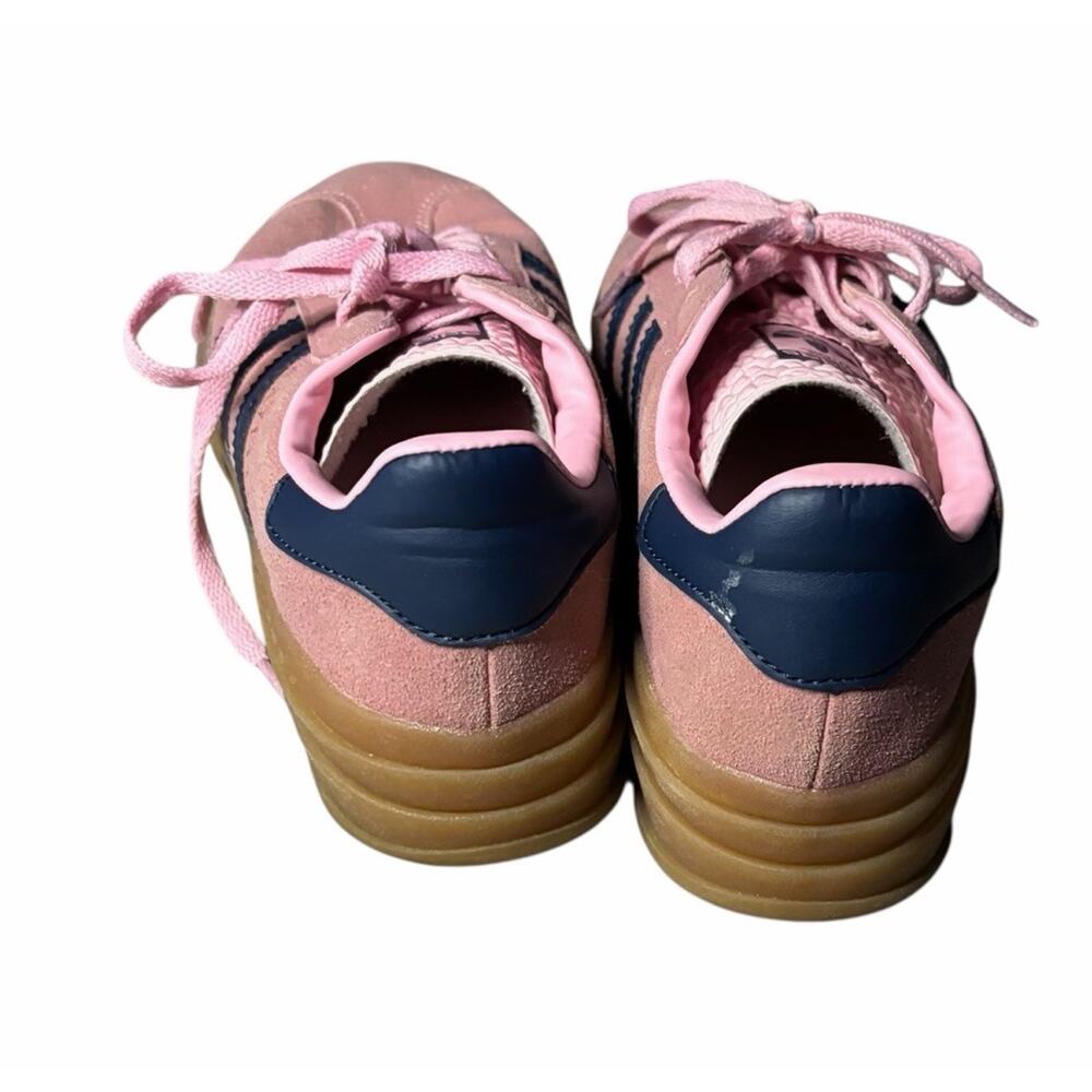 adidas Gazelle Bold W Women's Pink Navy Gum Platform Shoes H06122 Sneakers - Picture 4 of 8